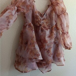 Forever 21 Ruffled Long Sleeve Mini Dress 💜Off Shoulder